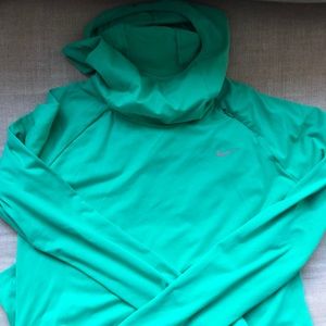 Green Nike long sleeve dri fit, size Large